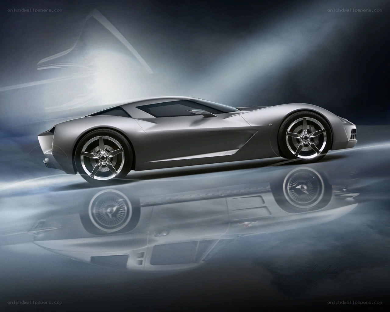 silver sports car concept