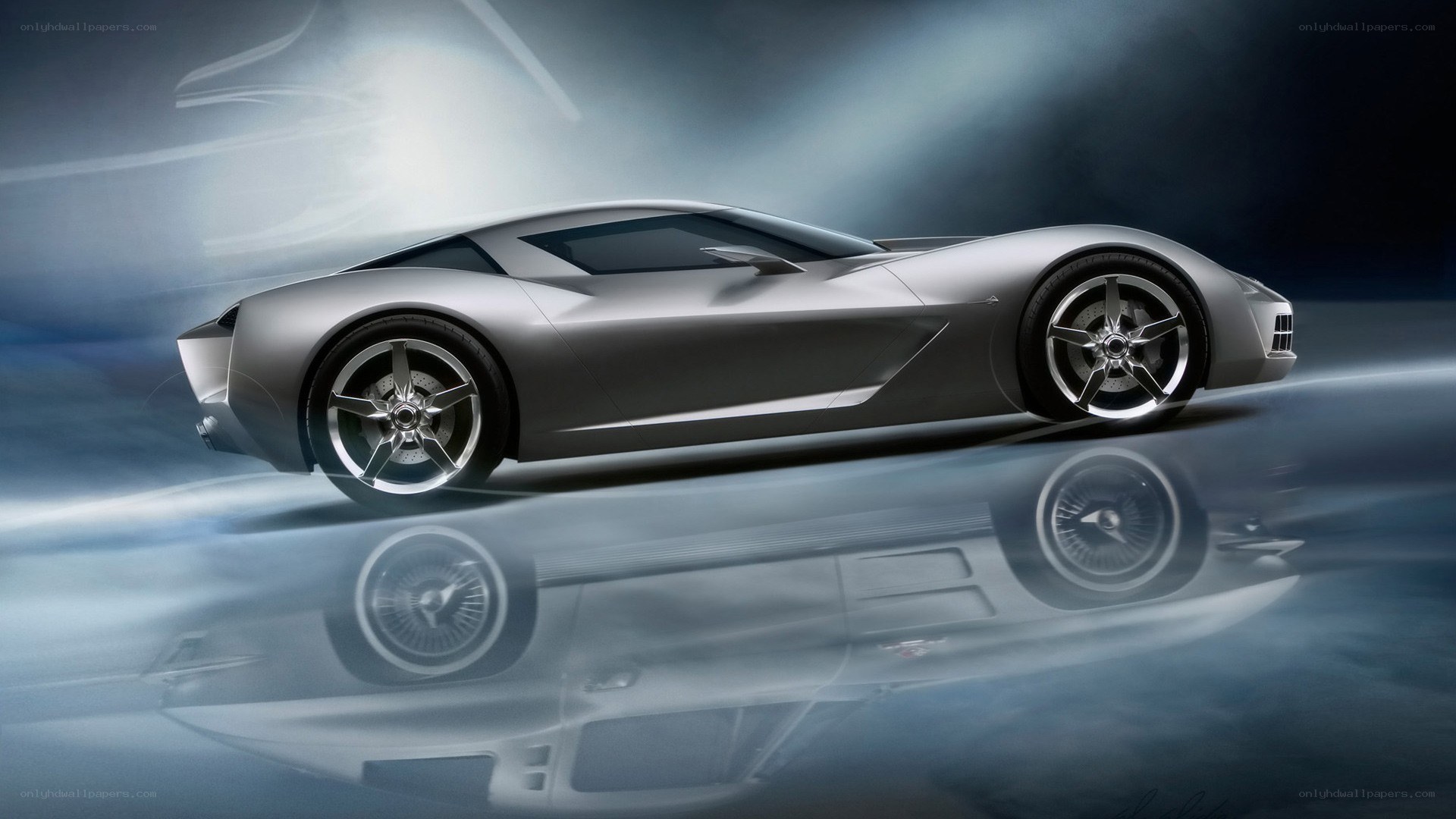 Silver sports car concept