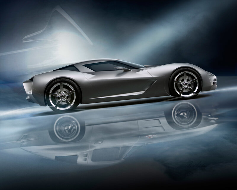 Silver sports car concept