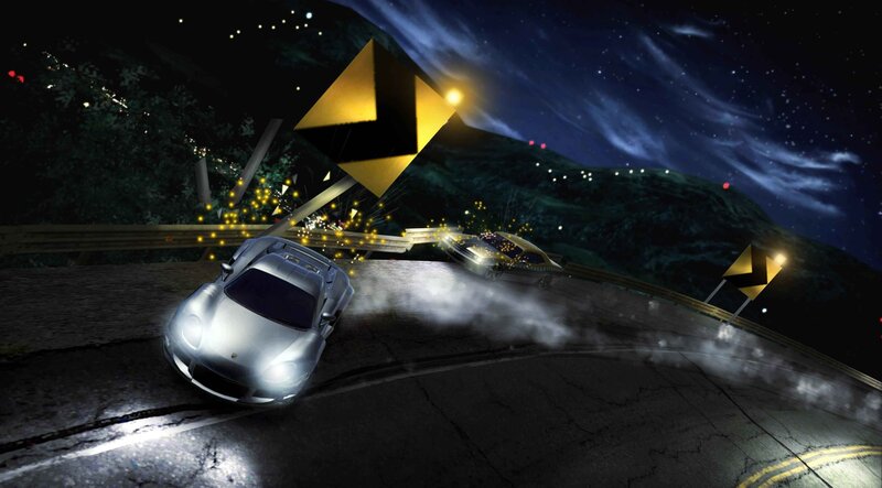 Silver Sports Car Crash — Black