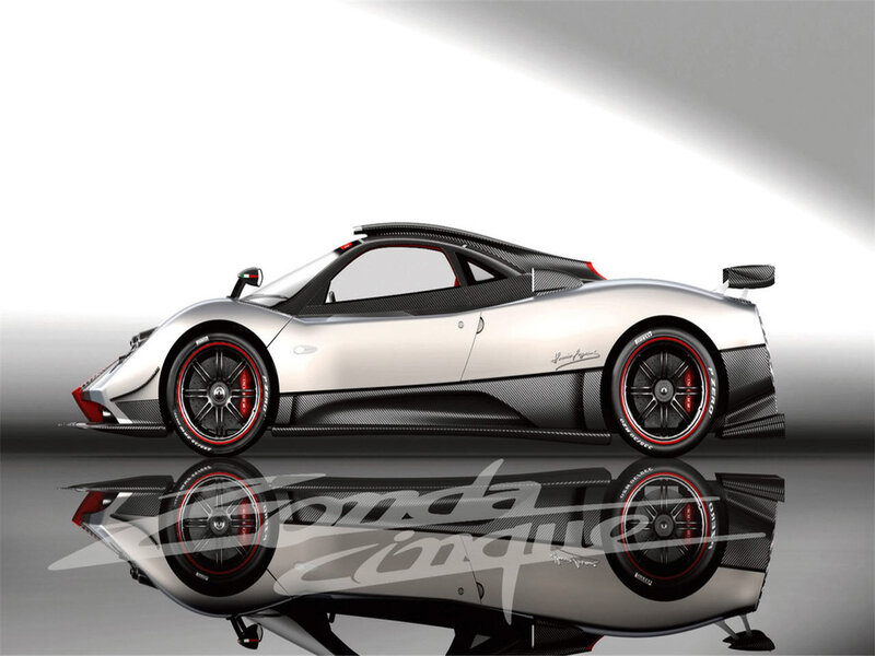 Silver Sports Car — Dramatic, 3d Render, Carbon Fiber, Red Accents, Tires
