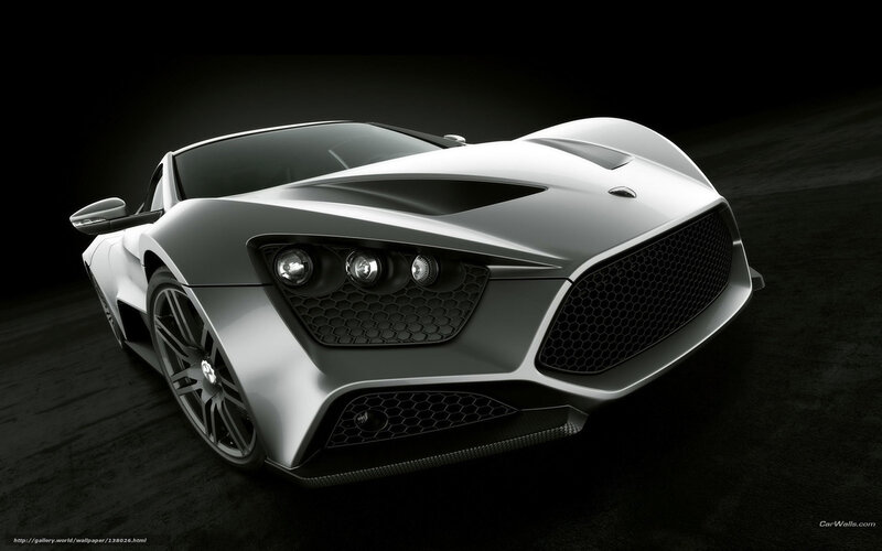 Silver Sports Car — Dramatic, 3d Render, Grille, Headlights, Wheels