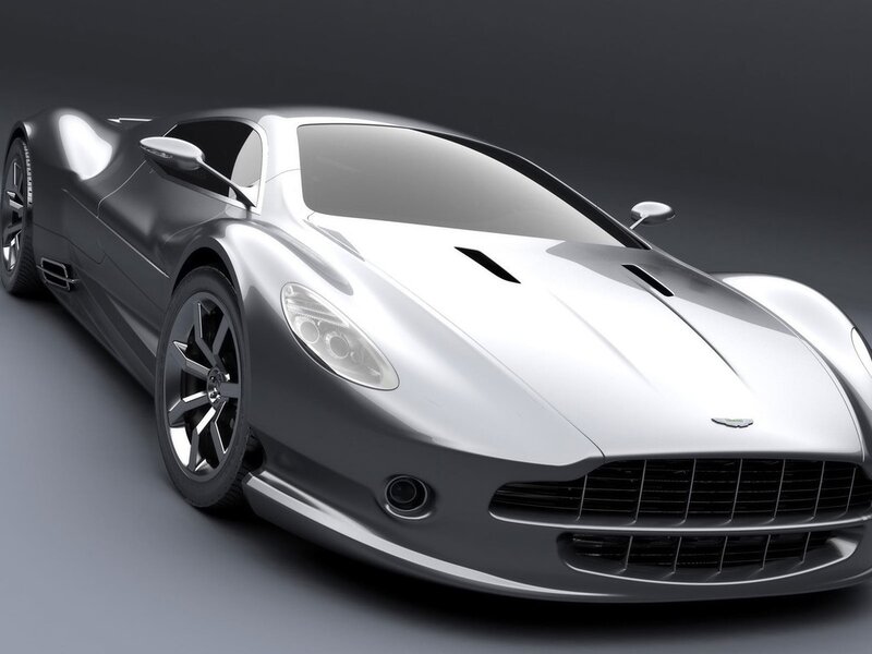 Silver Sports Car — Dramatic, 3d Render, Grille