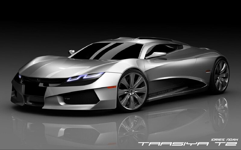 Silver Sports Car — Dramatic, 3d Render, Headlights