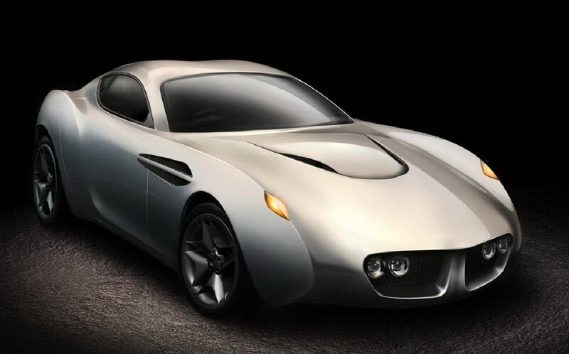 Silver Sports Car — Dramatic, 3d Render, Headlights, Wheels