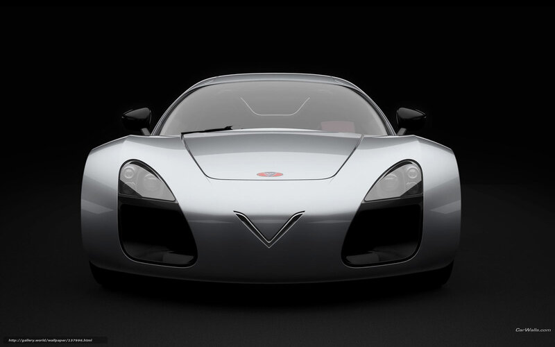 Silver Sports Car — Dramatic, 3d Render, Headlights, Windshield