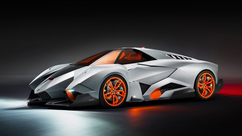 Silver Sports Car — Dramatic, 3d Render, Orange Wheels, Studio Lighting