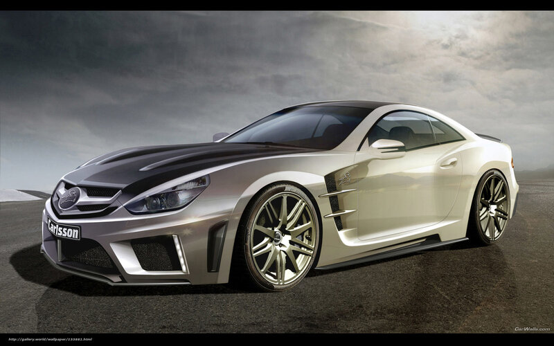 Silver Sports Car — Dramatic, 3d Render, Road, Sky