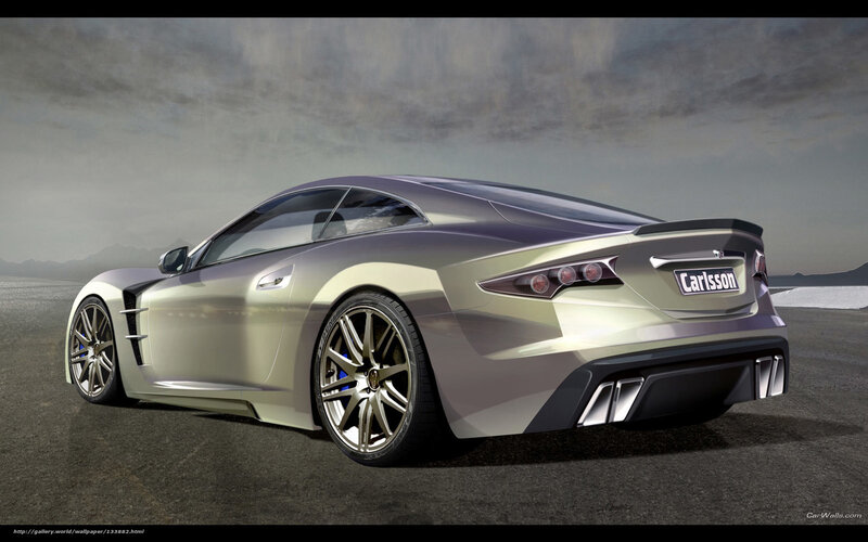 Silver Sports Car — Dramatic, 3d Render, Road