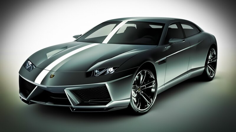 Silver Sports Car — Dramatic, 3d Render, Stripes