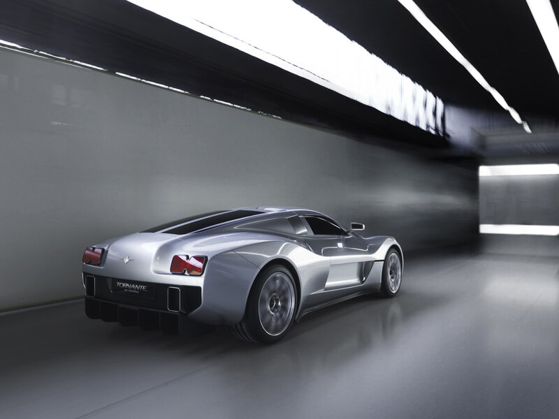 Silver Sports Car — Dramatic, 3d Render, Tunnel