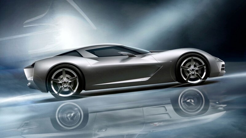 Silver Sports Car — Dramatic, 3d Render, Wheel, Reflection, Black, Gray