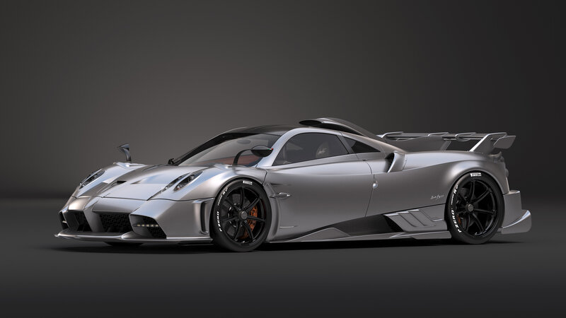 Silver Sports Car — Dramatic, 3d Render, Wheels, Aerodynamic Body