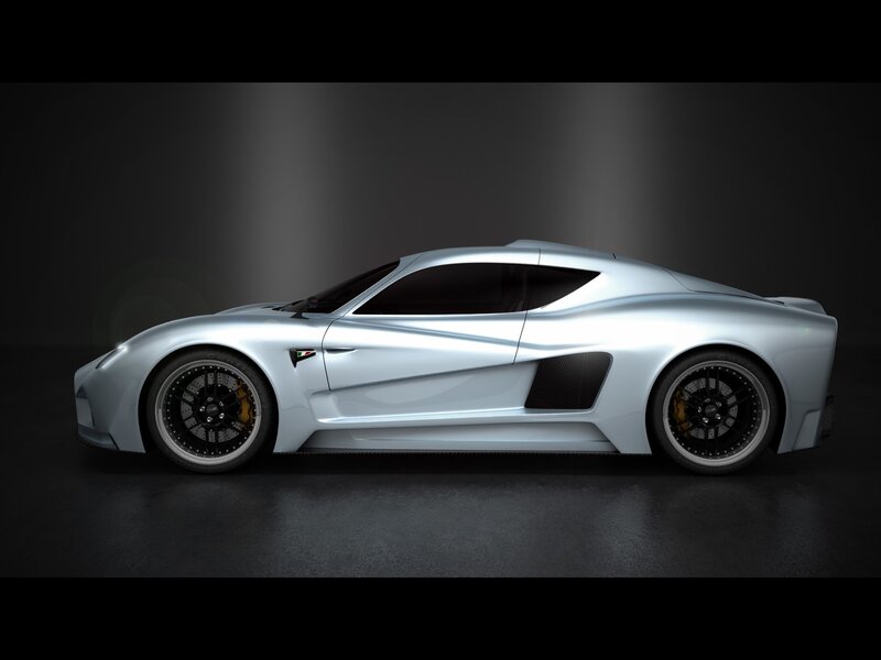 Silver Sports Car — Dramatic, 3d Render, Wheels, Dark Background, Black