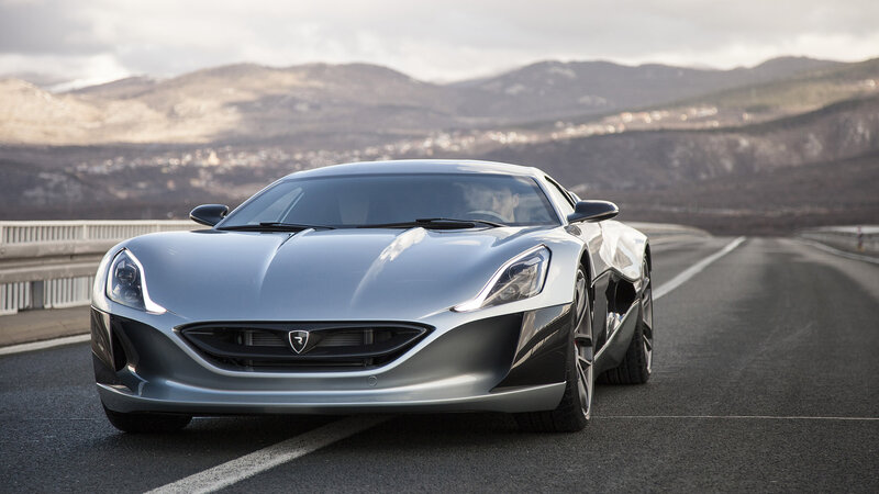 Silver Sports Car — Dramatic, Afternoon, 3d Render, Road, Mountains