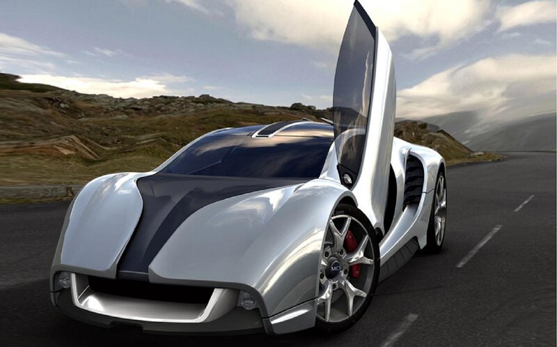 Silver Sports Car — Dramatic, Afternoon, 3d Render, Road