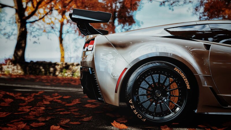 Silver Sports Car — Dramatic, Autumn, 3d Render