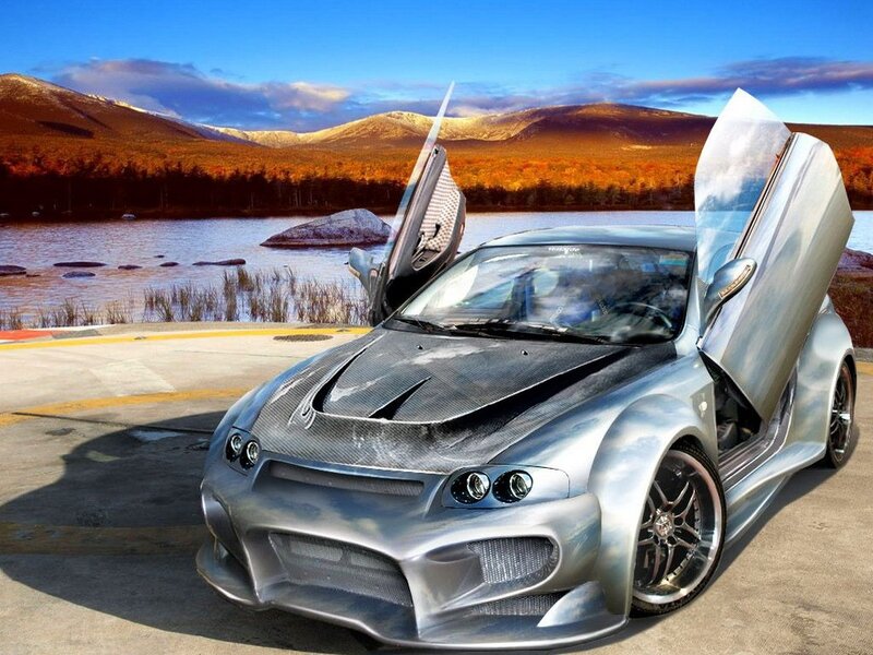 Silver Sports Car — Dramatic, Autumn, Digital Art