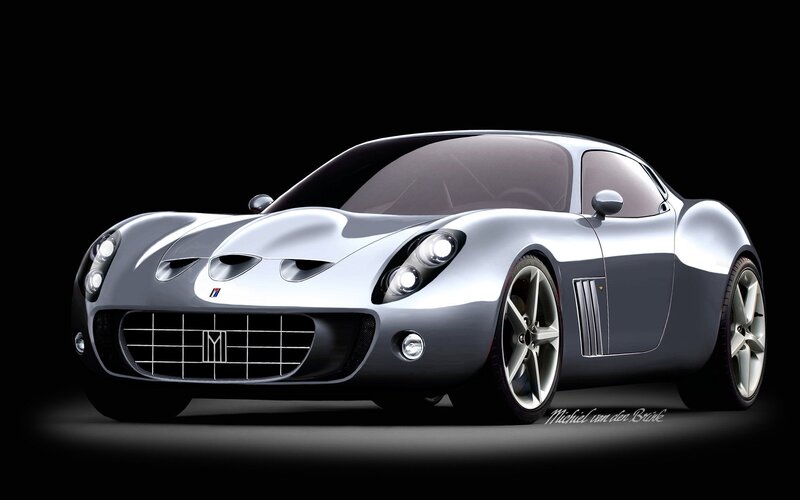 Silver Sports Car — Dramatic, Digital Art, Grille, Headlights, Wheels