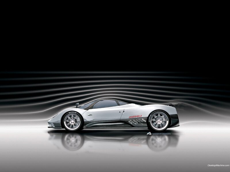 Silver Sports Car — Dramatic, Digital Art, Reflection, Wind Lines