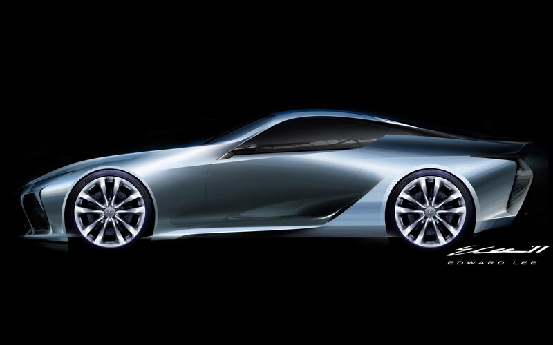 Silver Sports Car — Dramatic, Digital Art, Wheel, Side Profile