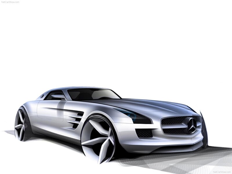 Silver Sports Car — Dramatic, Illustration
