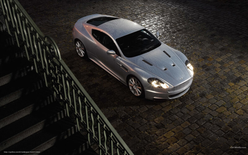 Silver Sports Car — Dramatic, Night, Photograph, Cobblestone Street
