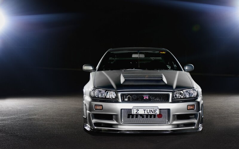 Silver Sports Car — Dramatic, Night, Photograph, Headlights
