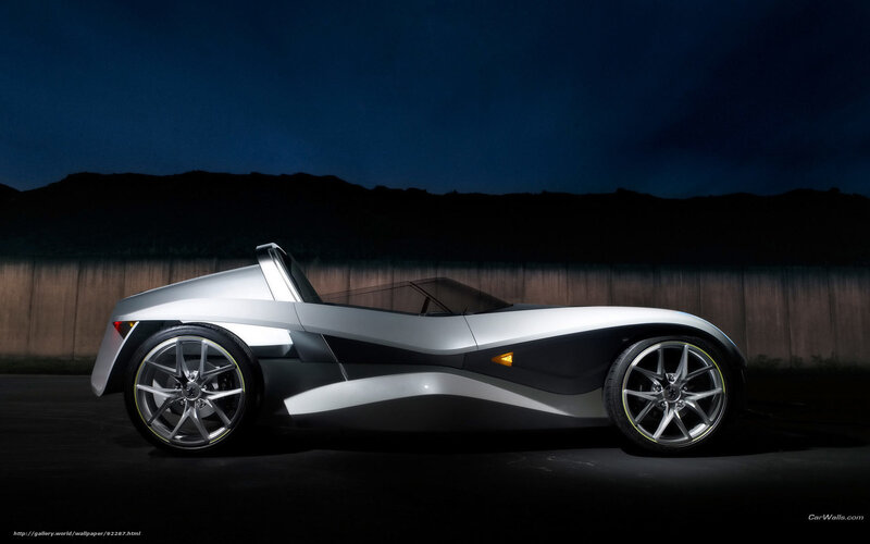 Silver Sports Car — Dramatic, Night, Photograph, Mountain