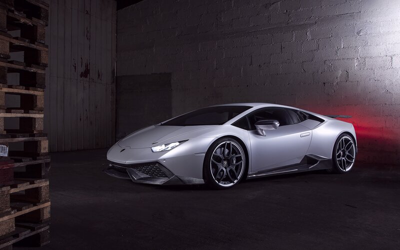 Silver Sports Car — Dramatic, Night, Photograph, Wall