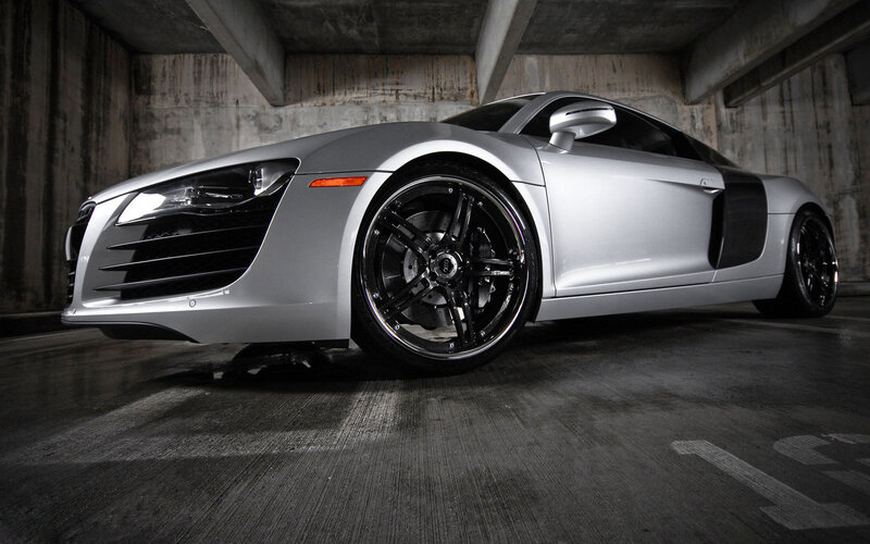 Silver Sports Car — Dramatic, Photograph, Concrete Garage