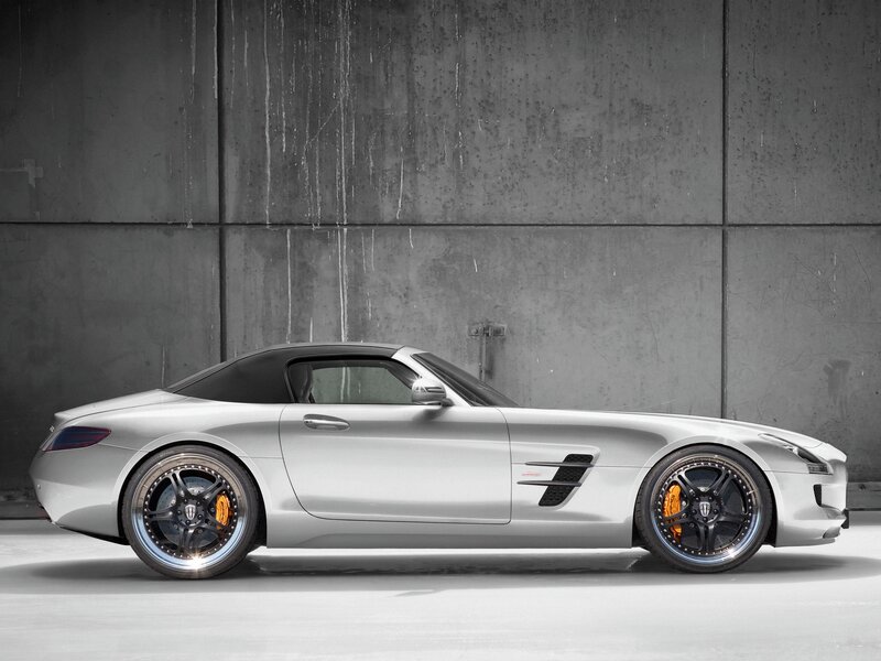Silver Sports Car — Dramatic, Photograph, Concrete Wall, Wheels