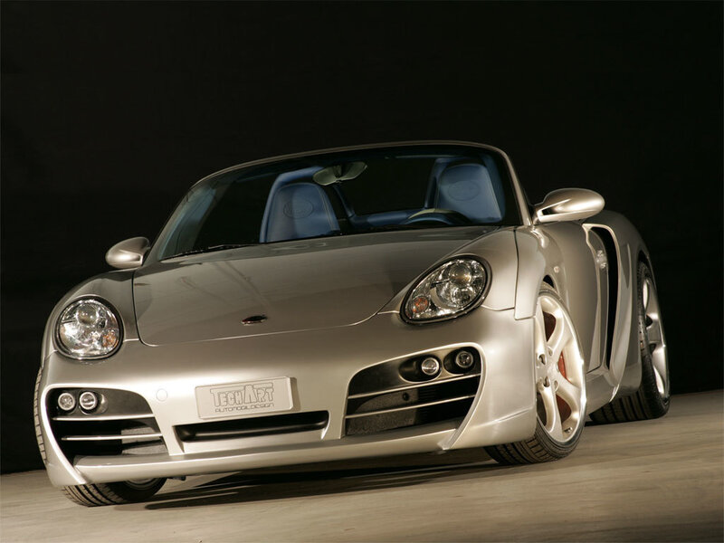 Silver Sports Car — Dramatic, Photograph, Headlights, Wheels, Black, Techart Automobildesign