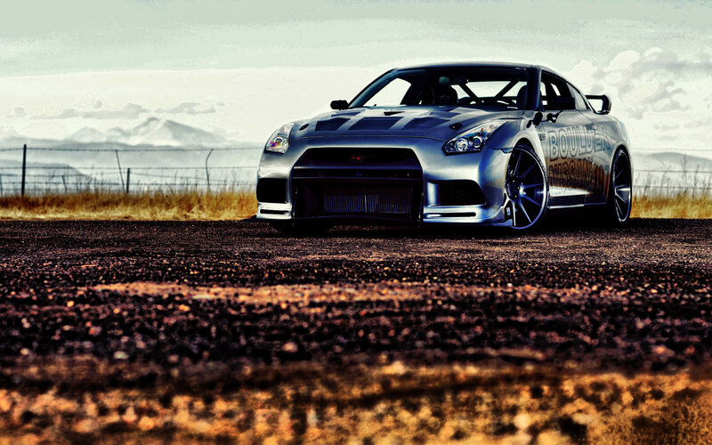 Silver Sports Car — Dramatic, Photograph, Mountains