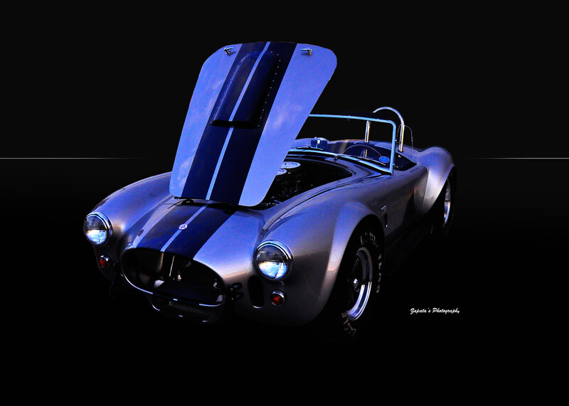 Silver Sports Car — Dramatic, Photograph, Open Hood