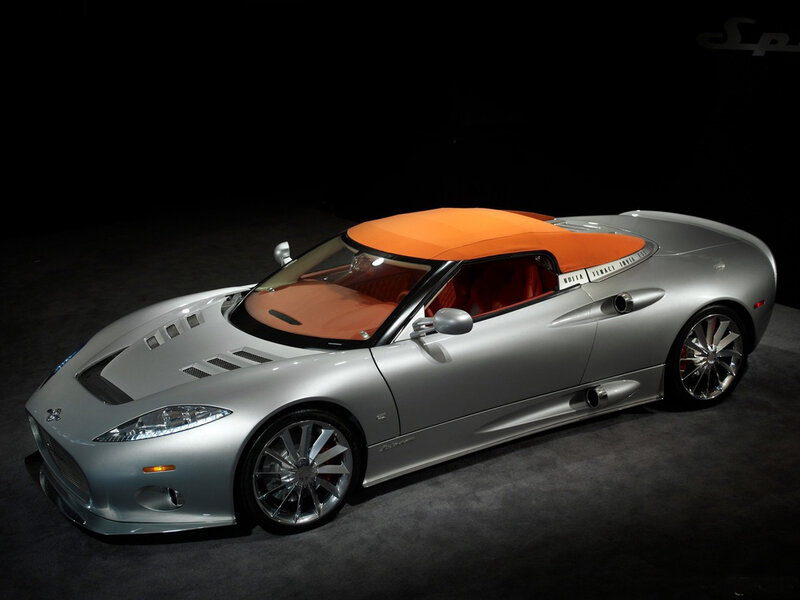 Silver Sports Car — Dramatic, Photograph, Orange Interior