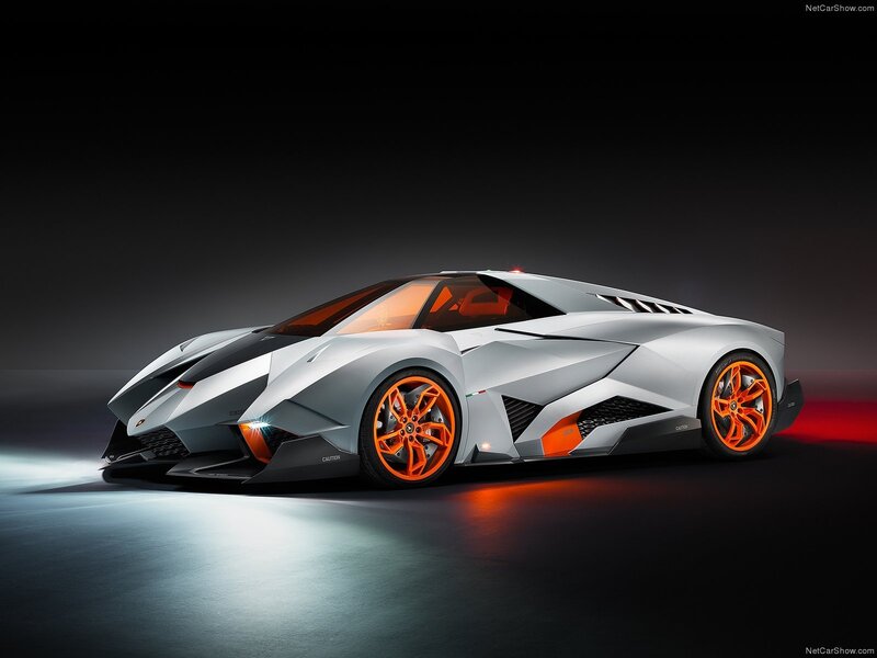 Silver Sports Car — Dramatic, Photograph, Orange Wheels, Black Background