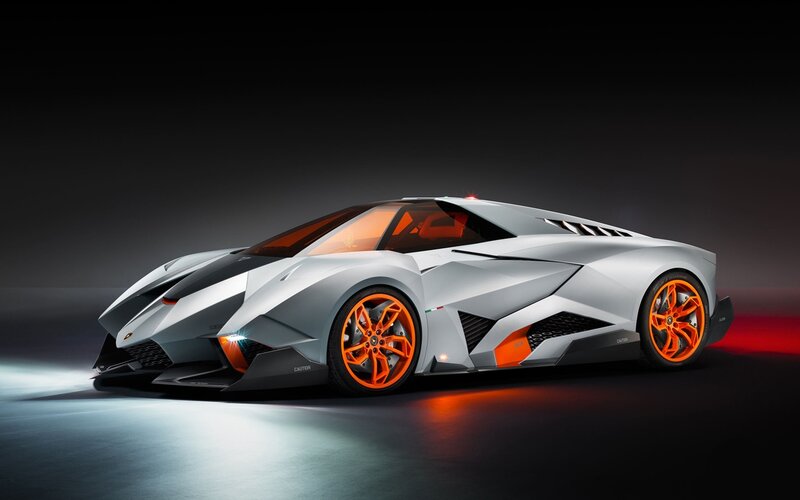 Silver Sports Car — Dramatic, Photograph, Orange Wheels