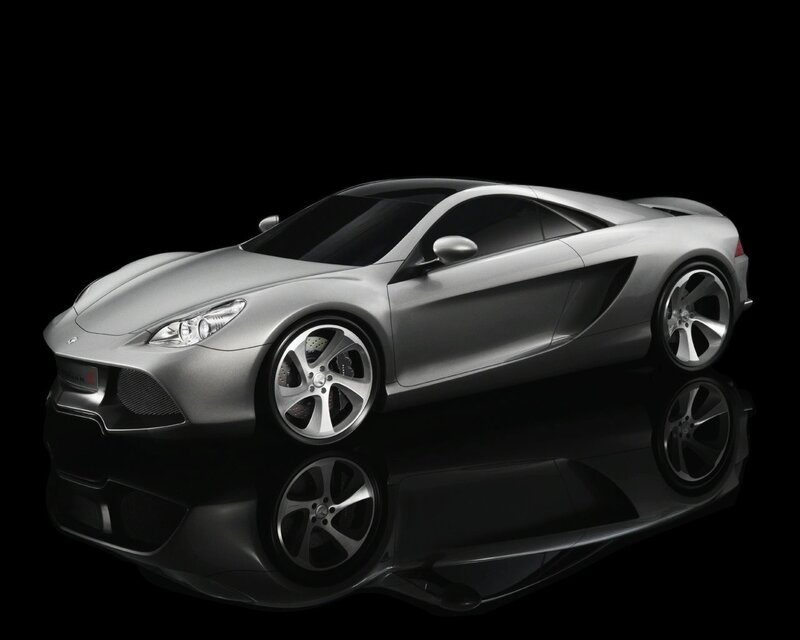 Silver Sports Car — Dramatic, Photograph, Reflection, Black Background, Black, Gumpert Apollo