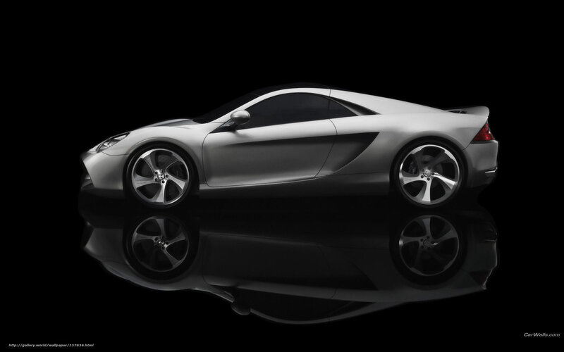Silver Sports Car — Dramatic, Photograph, Reflection, Black Background