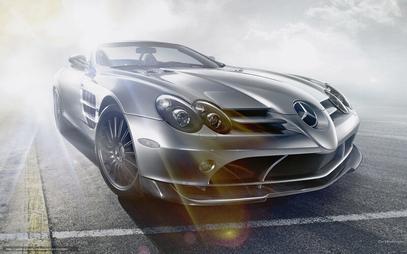 Silver Sports Car — Dramatic, Photograph, Road, Clouds