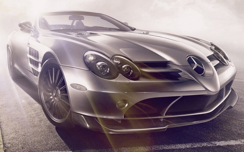 Silver Sports Car — Dramatic, Photograph, Road, Headlights