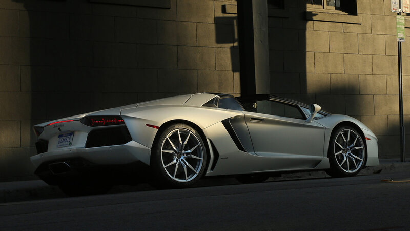Silver Sports Car — Dramatic, Sunset, Photograph, Building