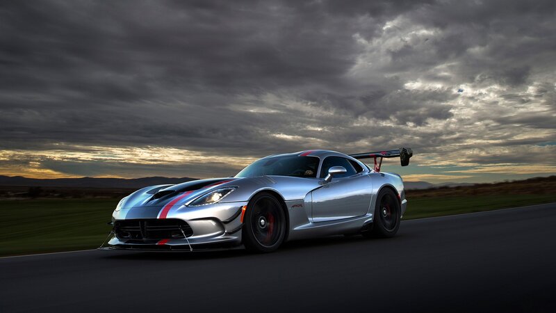 Silver Sports Car — Dramatic, Sunset, Photograph, Road, Clouds