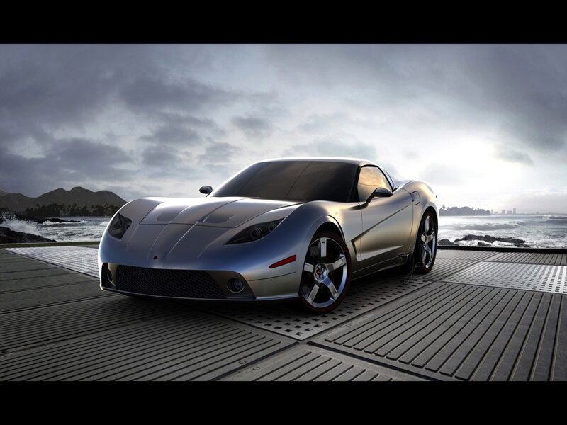Silver Sports Car — Dramatic, Sunset