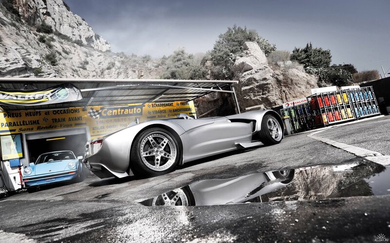Silver Sports Car — Dramatic