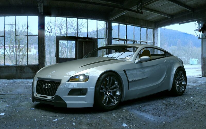 Silver Sports Car — Dramatic, Winter, 3d Render