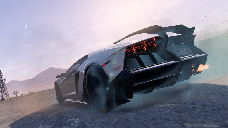 Silver Sports Car Drifting — Gray, Dynamic