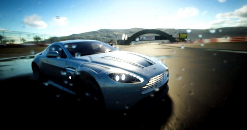 Silver Sports Car — Dynamic, Afternoon, 3d Render, Race Track, Mountains