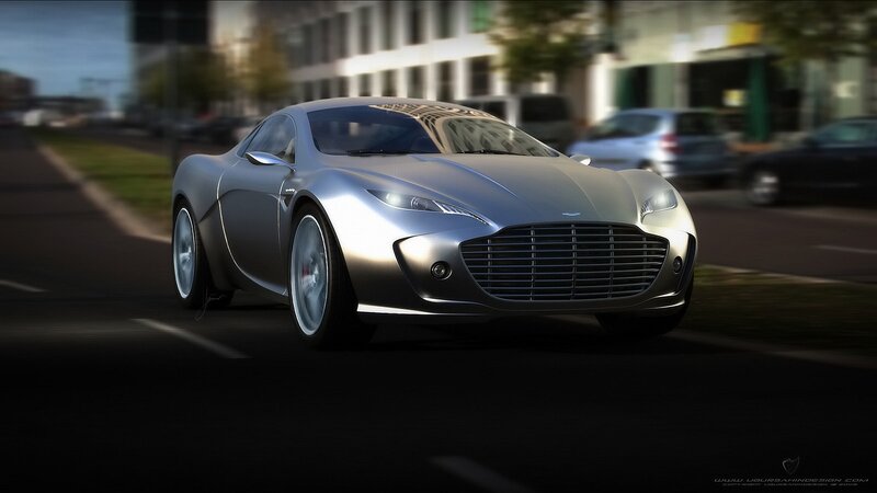 Silver Sports Car — Dynamic, Afternoon, 3d Render, Road, Buildings